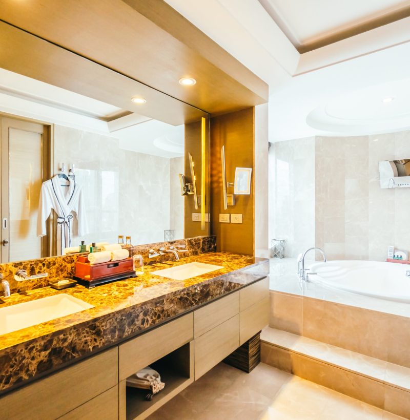 BANGKOK, THAILAND - AUGUST 12 2016: Beautiful luxury bathroom interior decoration in Hotel